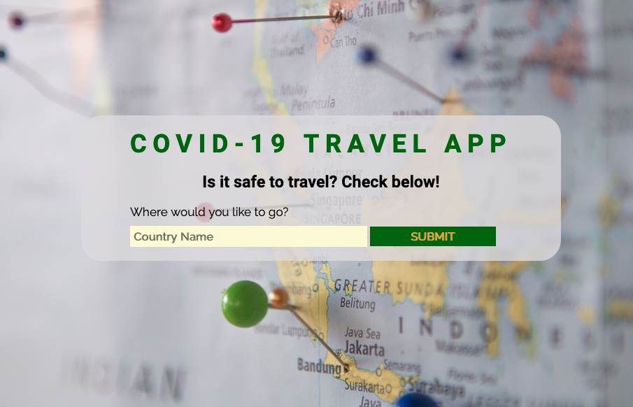capture of the Covid Travel App